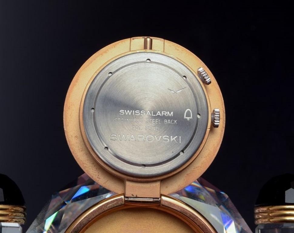 Swarovski, Austria. Small alarm clock in faceted crystal. Circa 1970s. 1