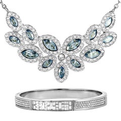 Swarovski Baron Crystal Necklace and Ethic Crystal Bangle Bracelet