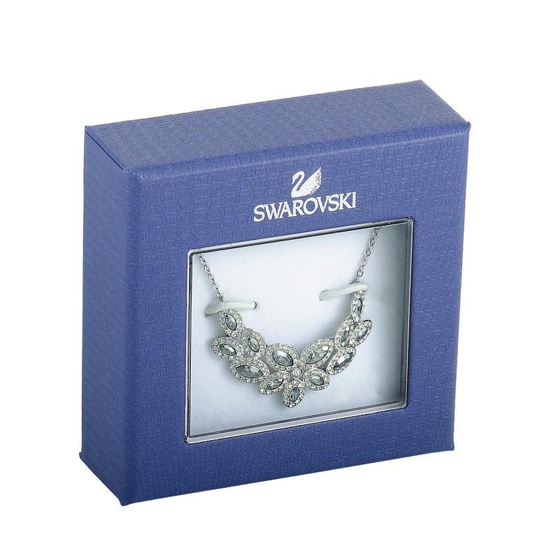 Swarovski Baron Rhodium-Plated Crystal Necklace In New Condition In Southhampton, PA