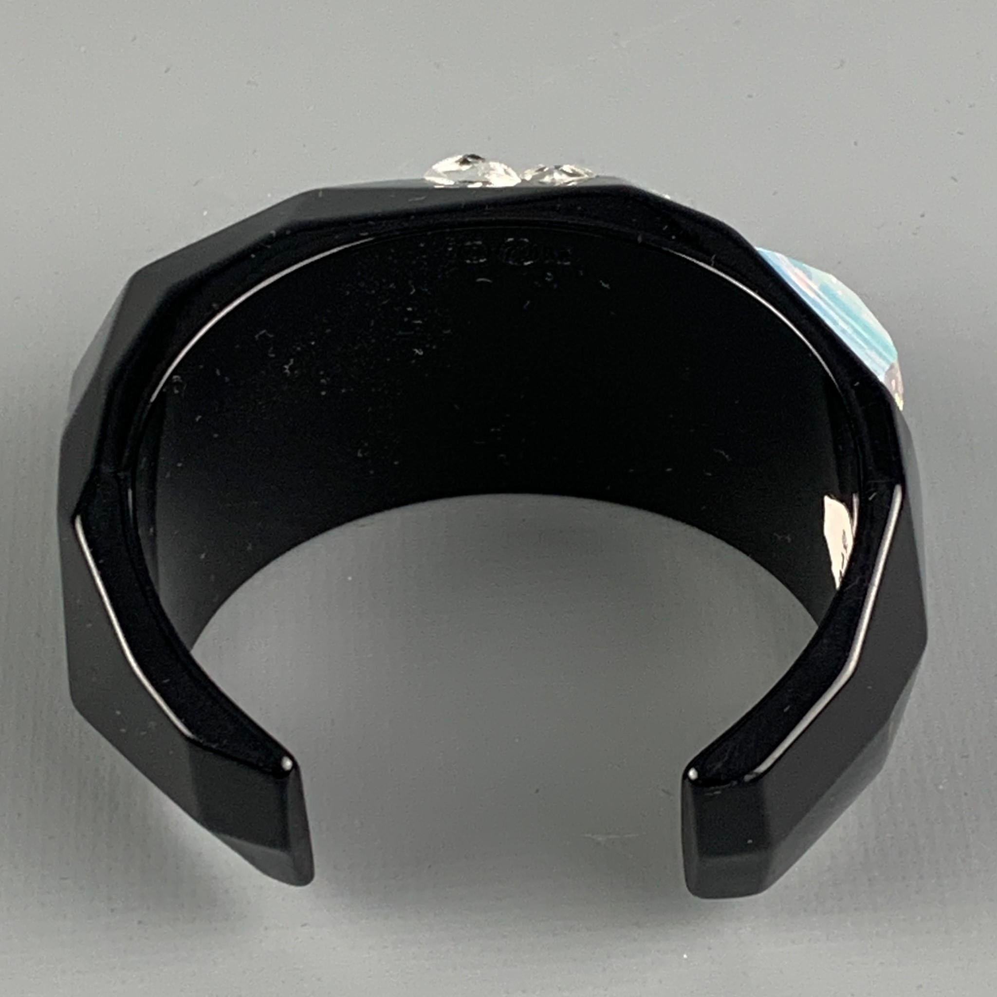  Bracelet manchette SWAROVSKI en acétate noir et cristaux Pour femmes 