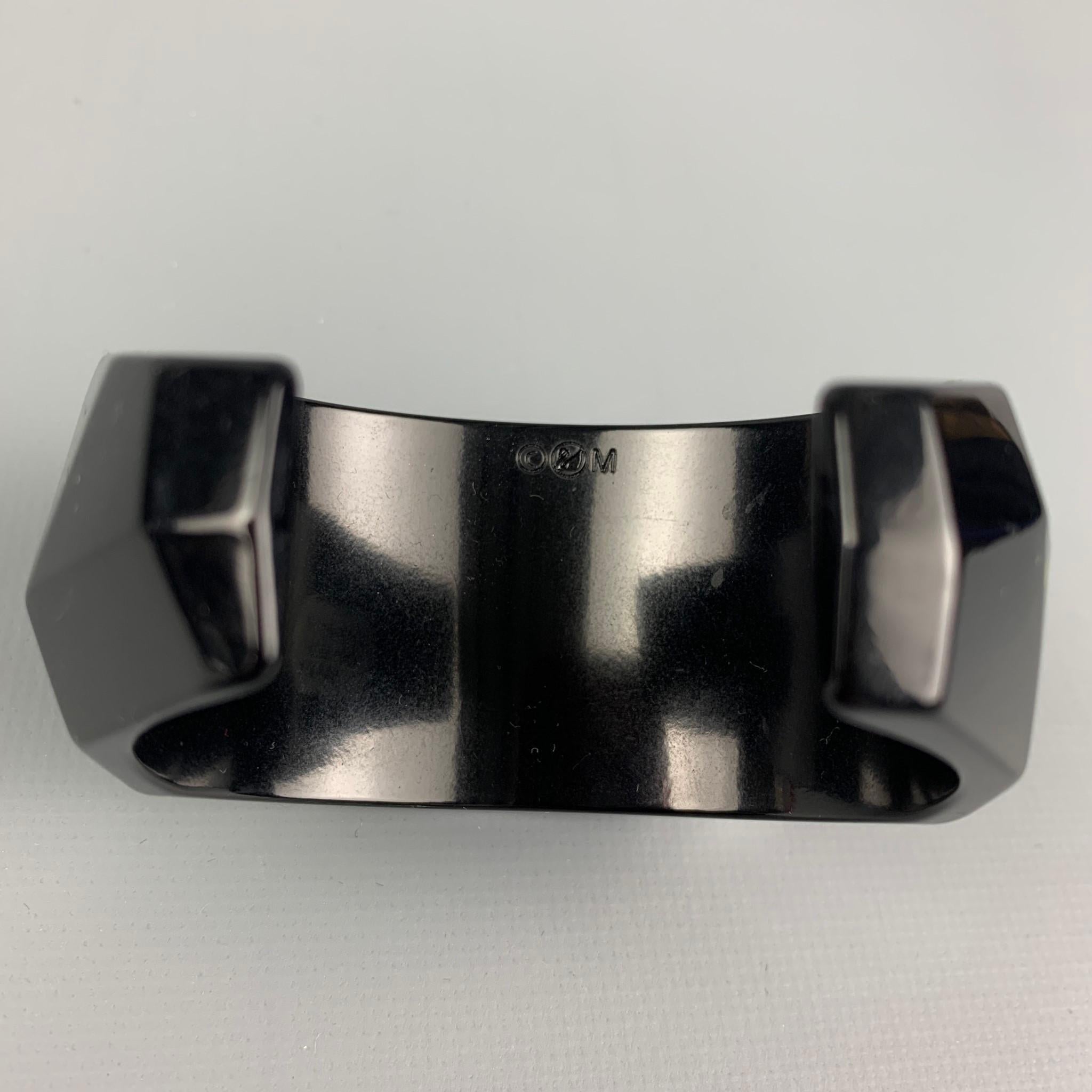 Bracelet manchette SWAROVSKI en acétate noir et cristaux 1