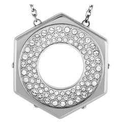 Swarovski Bolt Stainless Steel and Crystal Pave Pendant Chain Necklace