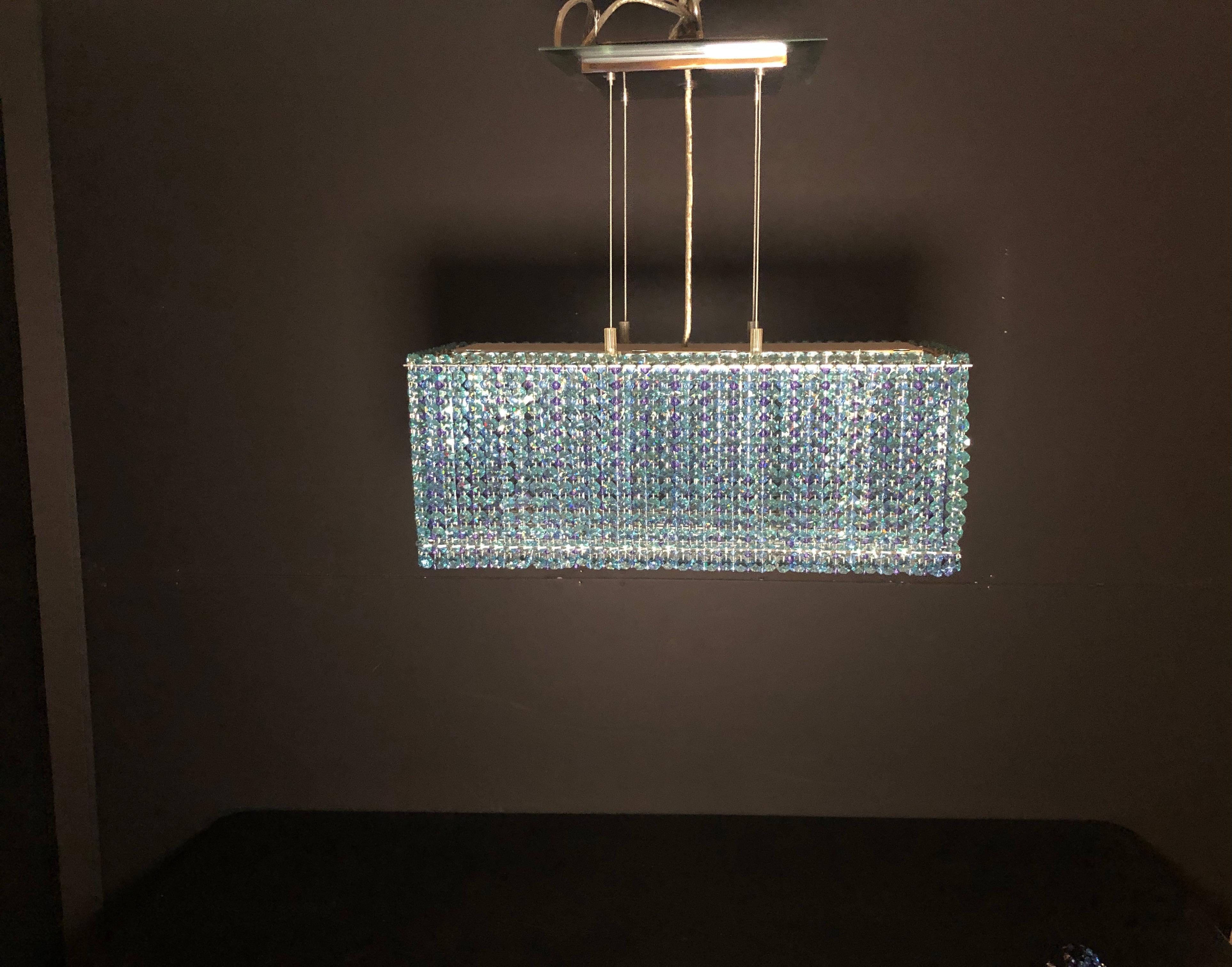 Lustre en forme de « boîte à glissière » Swarovski en vente 1