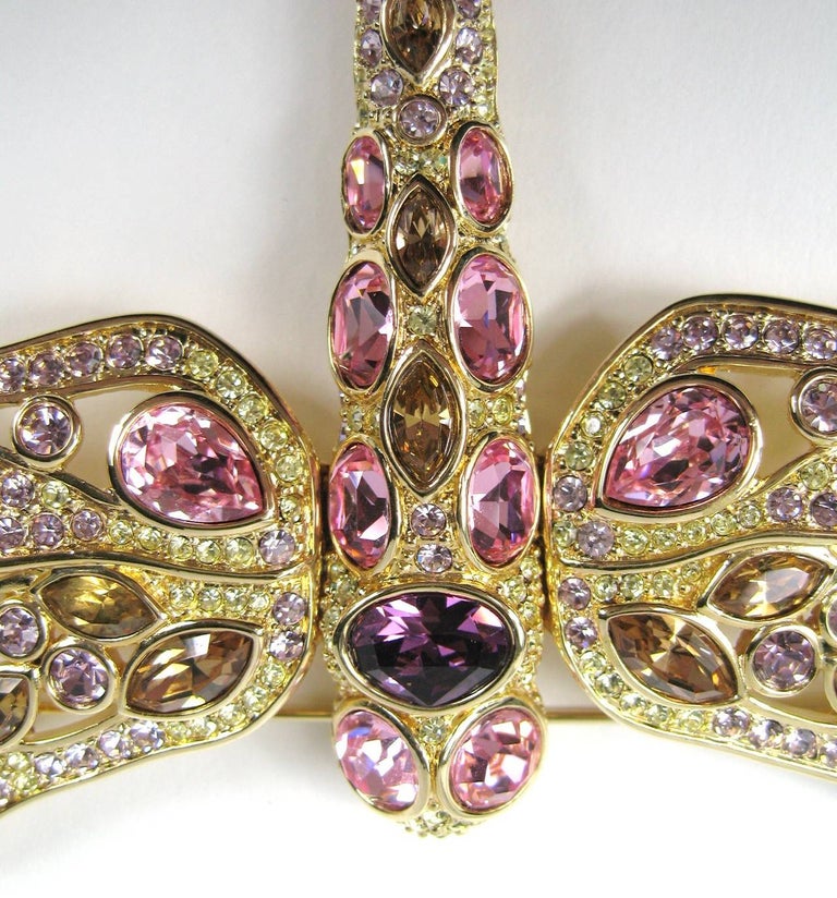 Condor Gold & Pink Swarovski Brooch main image 0