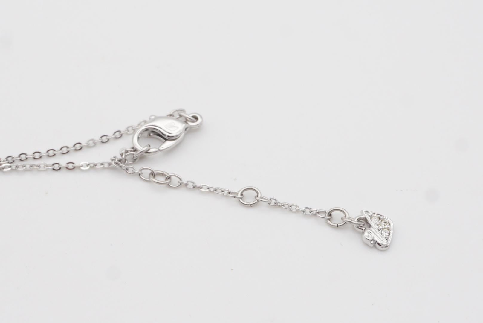 Swarovski Chandelier Heart Love Crystals Tassels Dangle Silver Pendant Necklace For Sale 7