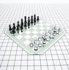 Swarovski Chess Set Silver Crystal Glass Gift Box Original, Austria