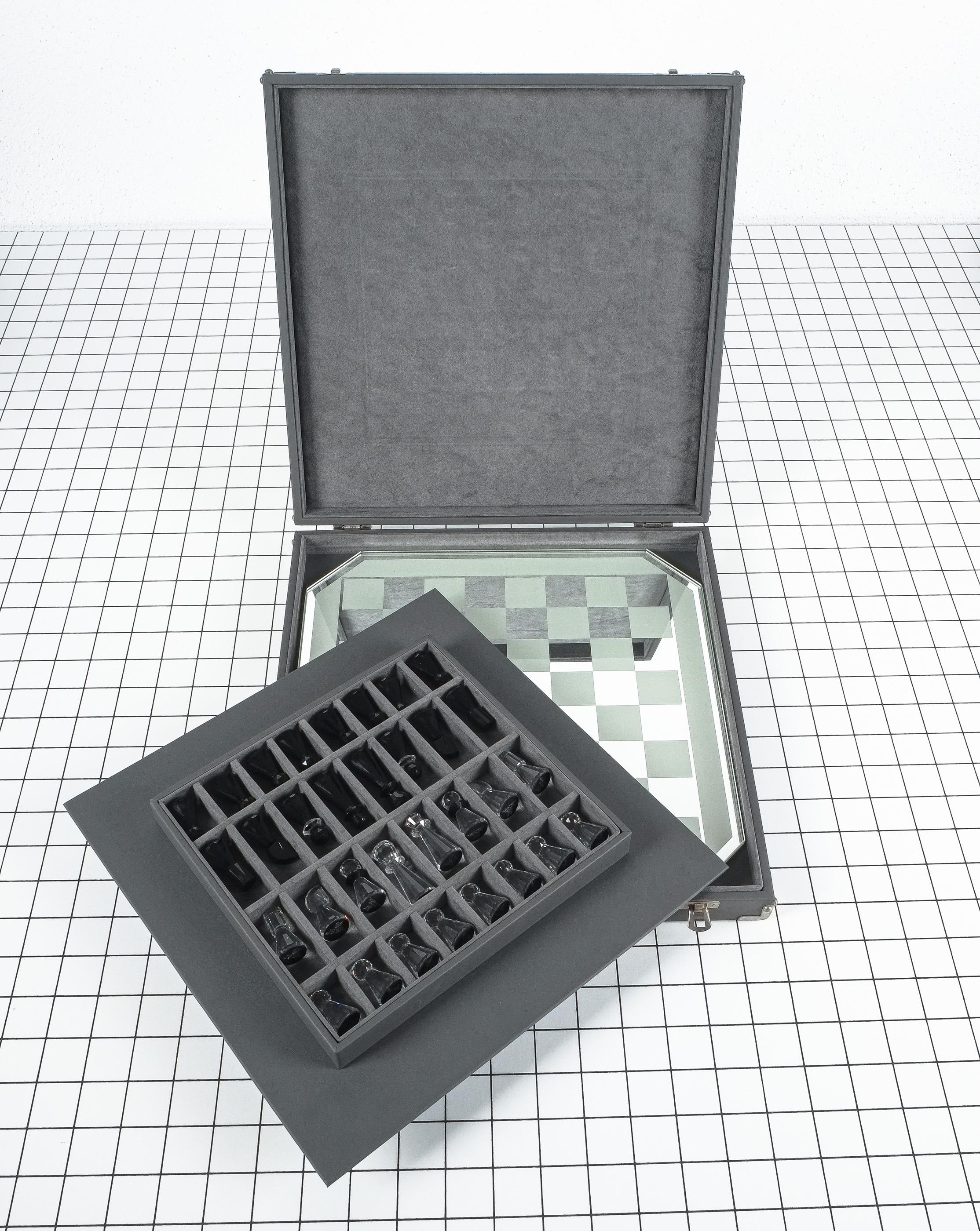 swarovski silver crystal chess set