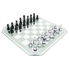 Ensemble d'échecs Swarovski en cristal argenté cadeau original, Autriche