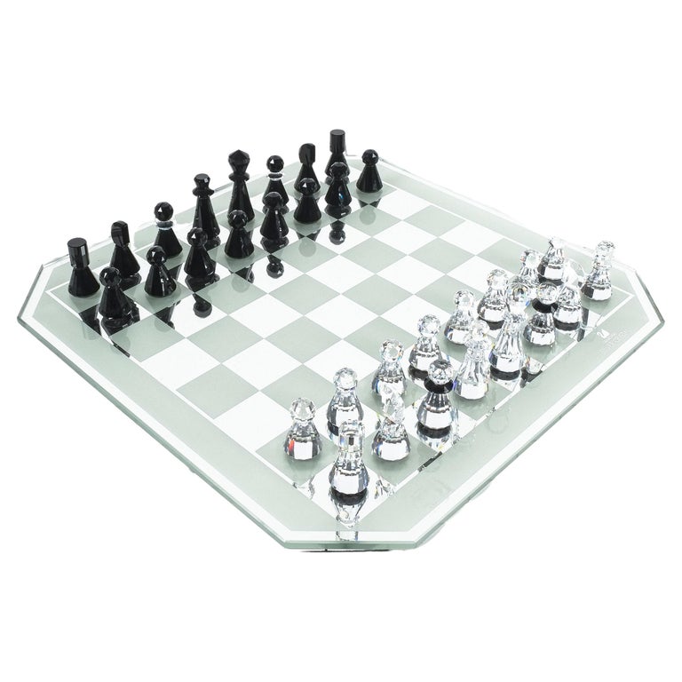 Swarovski Chess Set Silver Crystal Glass Gift Box Original, Austria For  Sale at 1stDibs