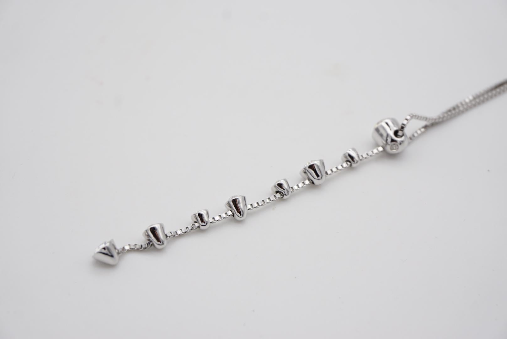 Swarovski Clear Round Crystals Dangle Floating Y Chain Collana lunga in argento in vendita 8