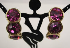 SWAROVSKI Crystal Bezel Set earrings, Never Worn 1980s