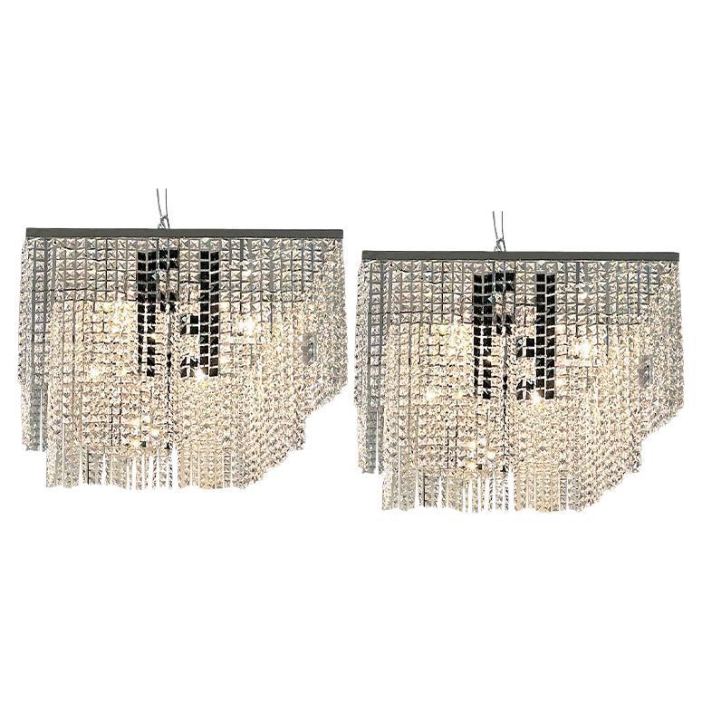 Lampadari in cristallo Swarovski di Fendi Casa, una coppia