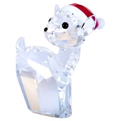 Swarovski Crystal Christmas Doe with Santa Hat Figurine