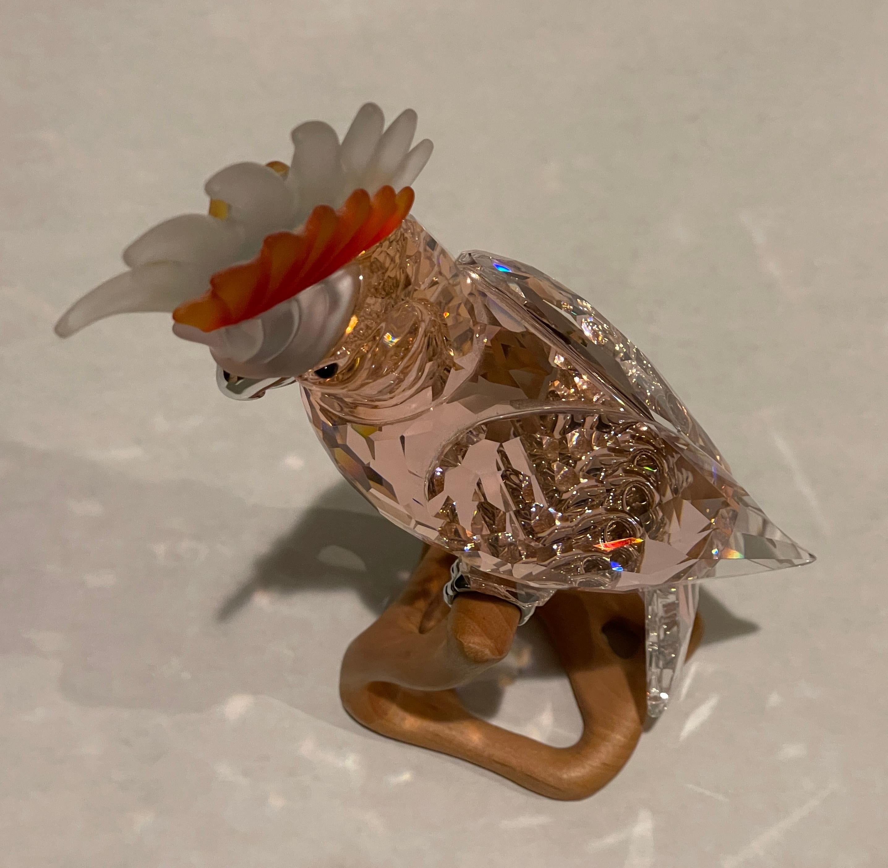 Hand-Crafted Swarovski Crystal Cockatoos Bird Figure For Sale
