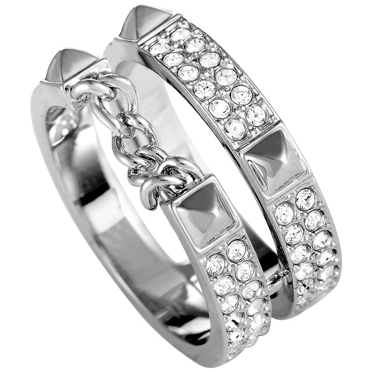 Swarovski Crystal Double Band Ring For Sale at 1stDibs