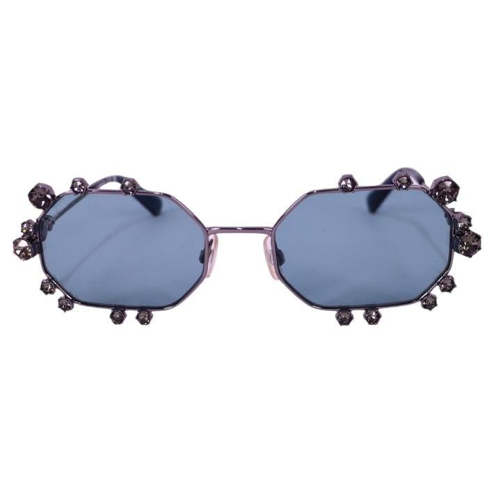 Swarovski Crystal-Embellished Blue Lens Sunglasses im Angebot
