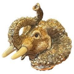 Swarovski Crystal & Enamel Elephant Bottle / Wine Stopper by Jay Strongwater