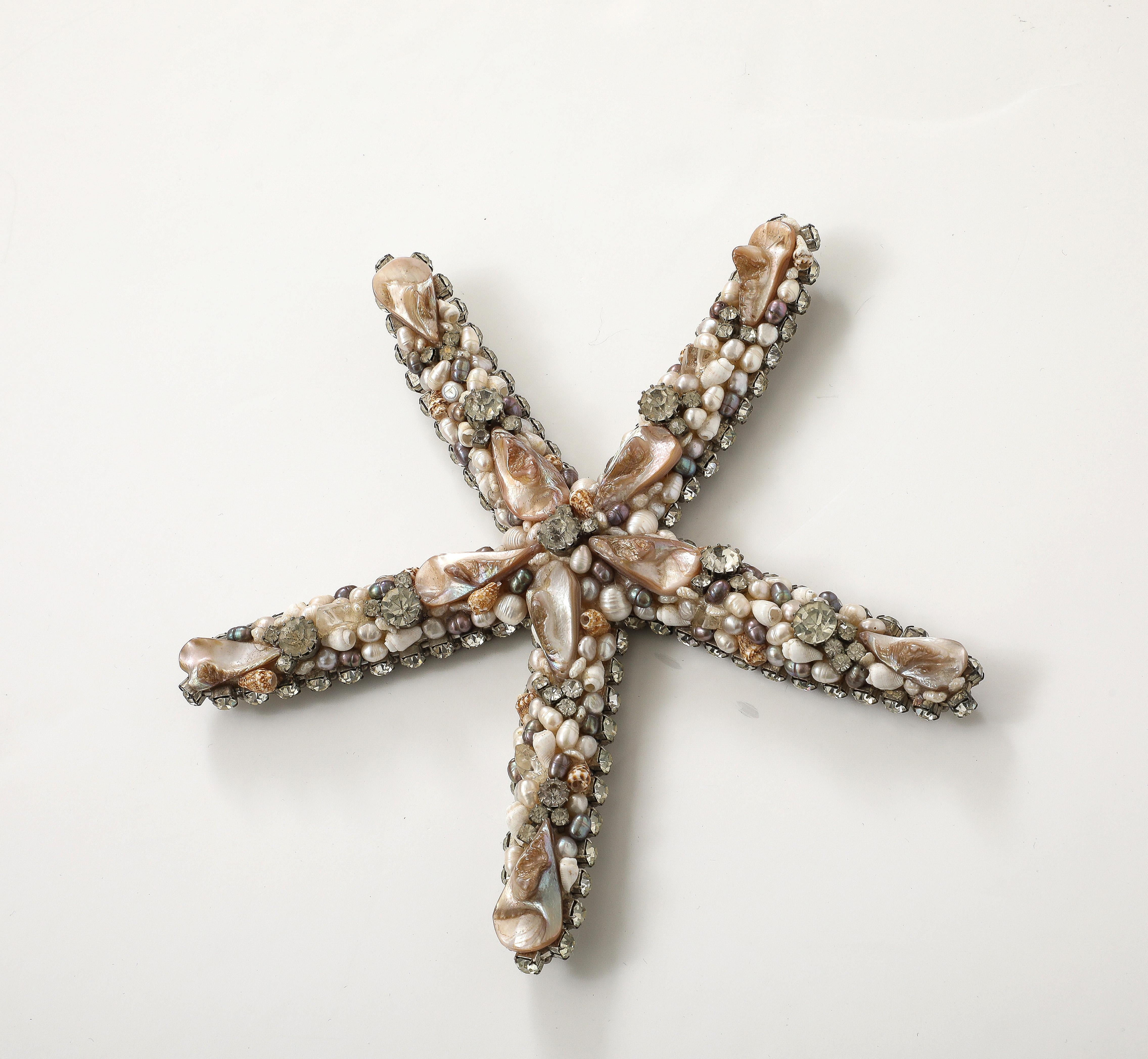 American Swarovski Crystal Encrusted Starfish by Douglas Cloutier For Sale