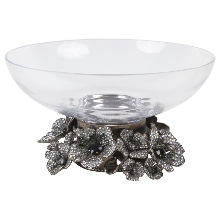 Swarovski Crystal Flower Bowl Custom Made at 1stDibs