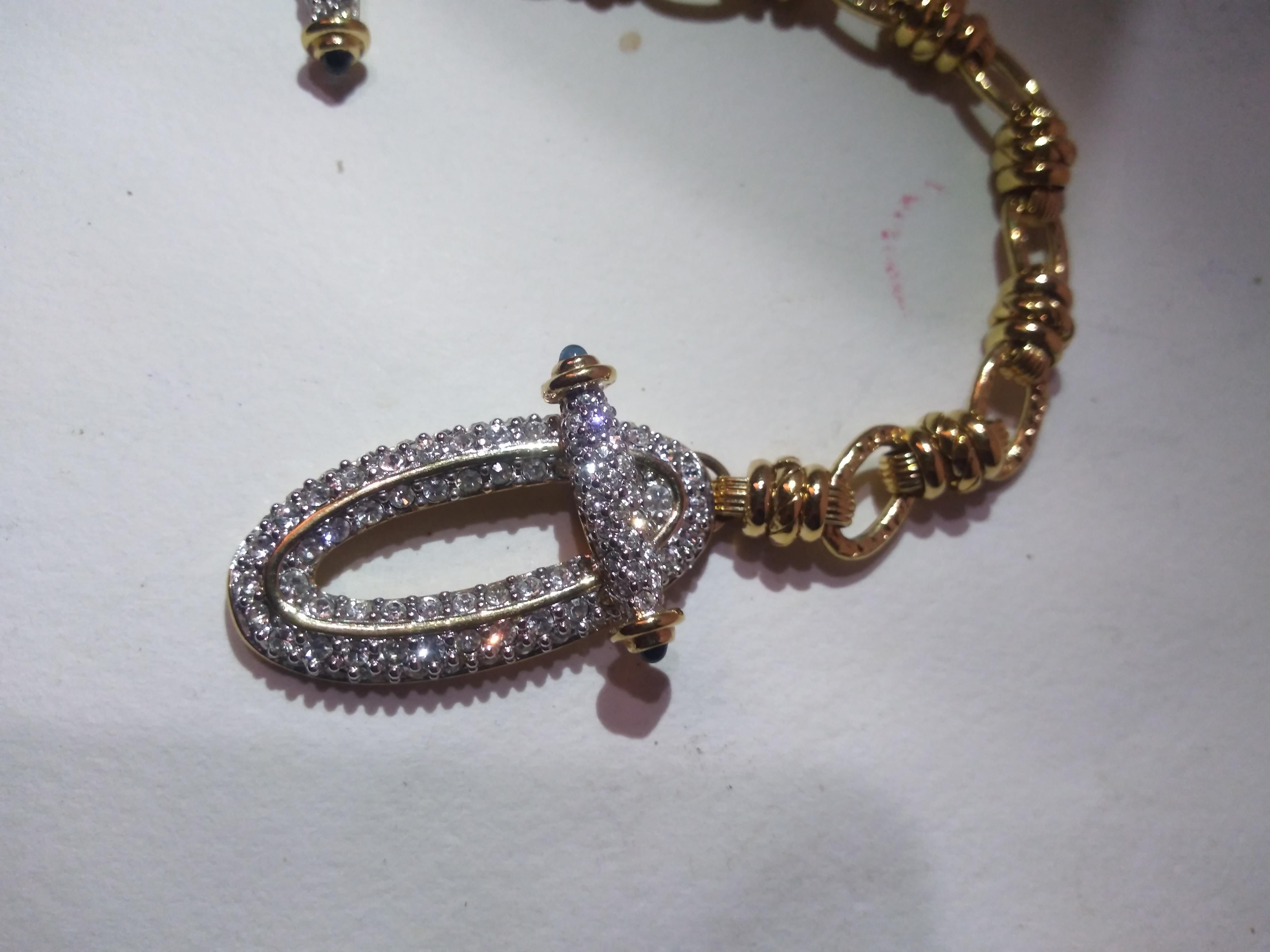 Polish Swarovski Crystal Goldstone Bracelet with Swarovski Crystals