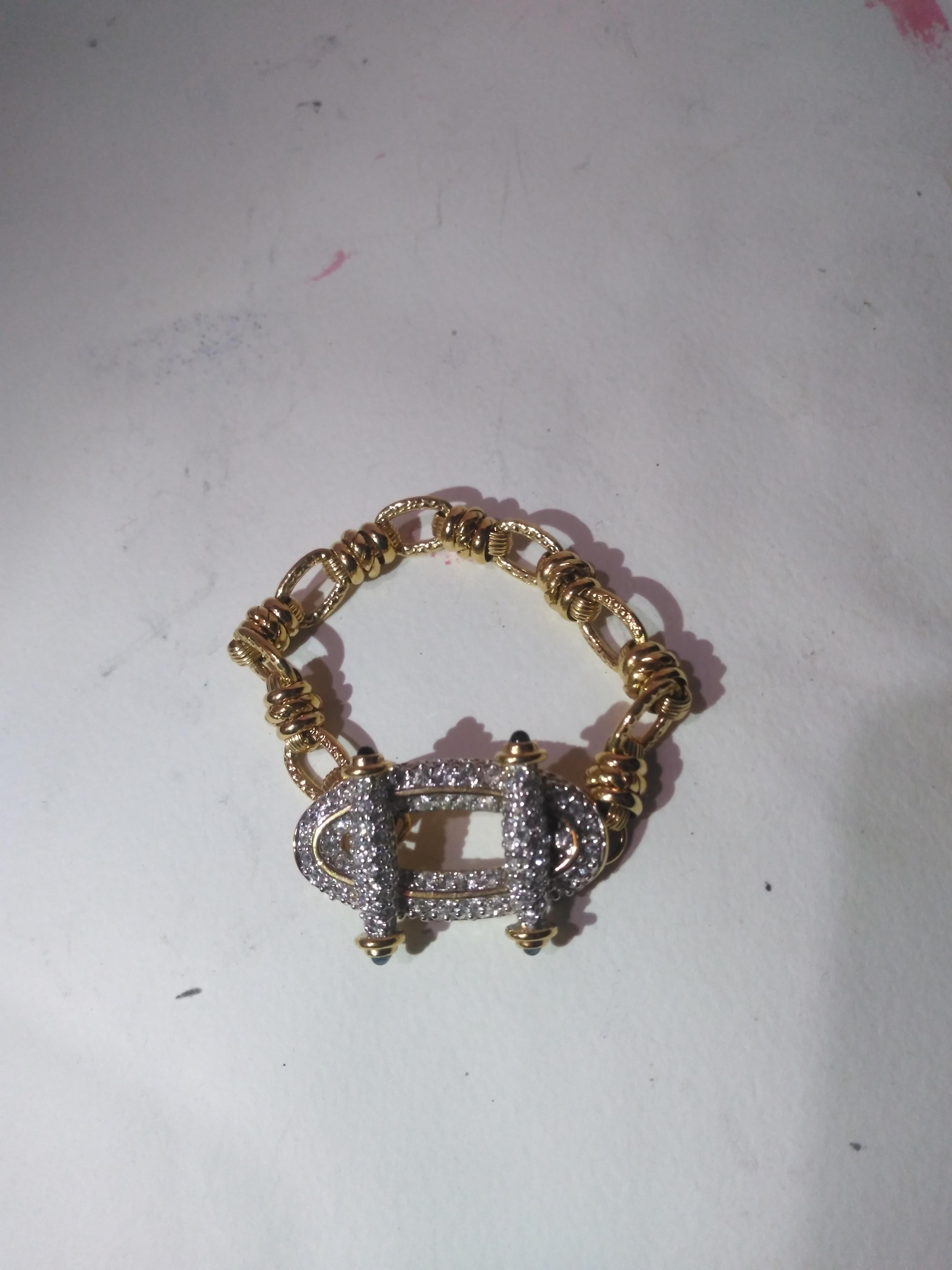 Metal Swarovski Crystal Goldstone Bracelet with Swarovski Crystals