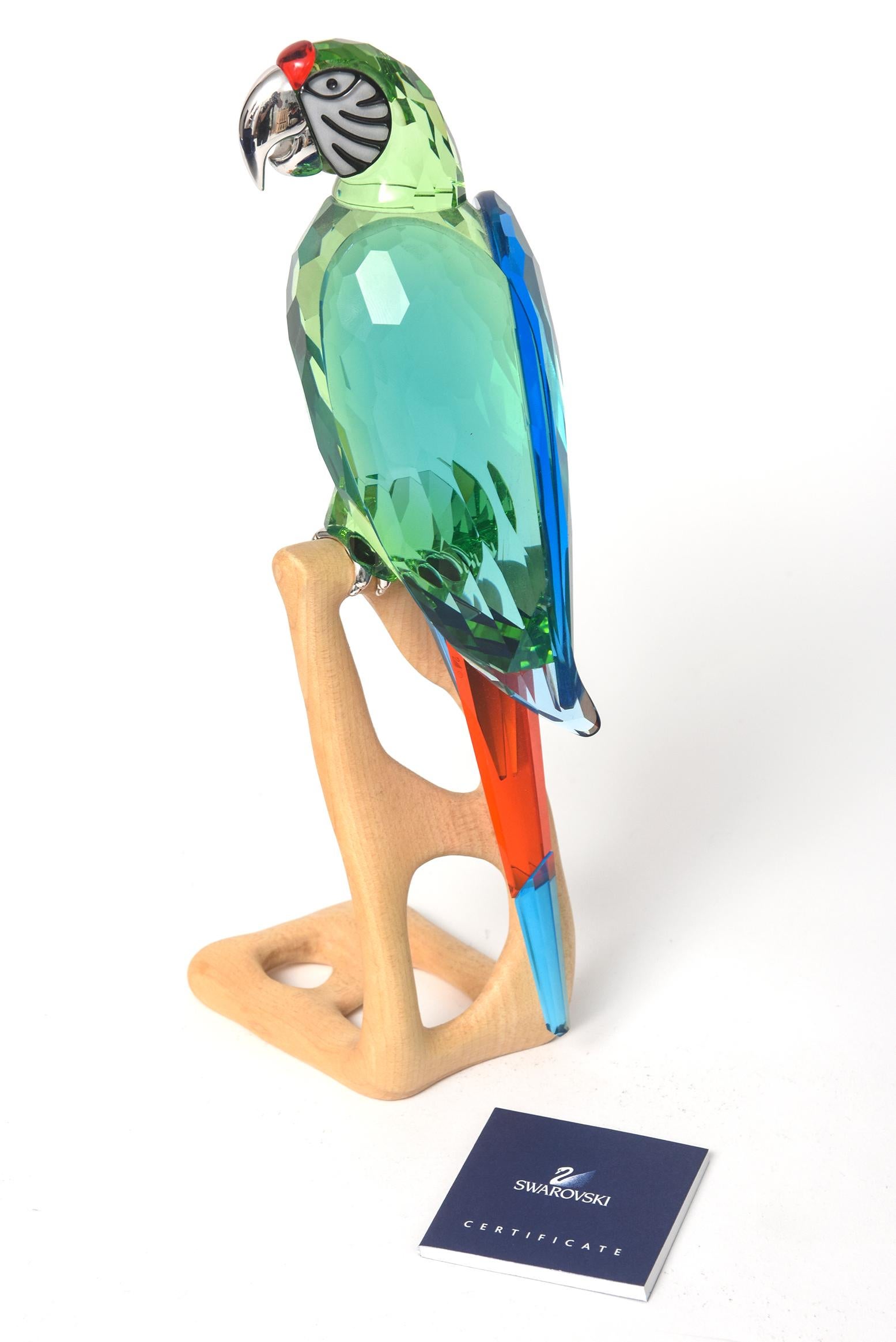 Swarovski Crystal Macaw Chrome Green Large Parrot in Birds of Paradise #685824 in vendita 3