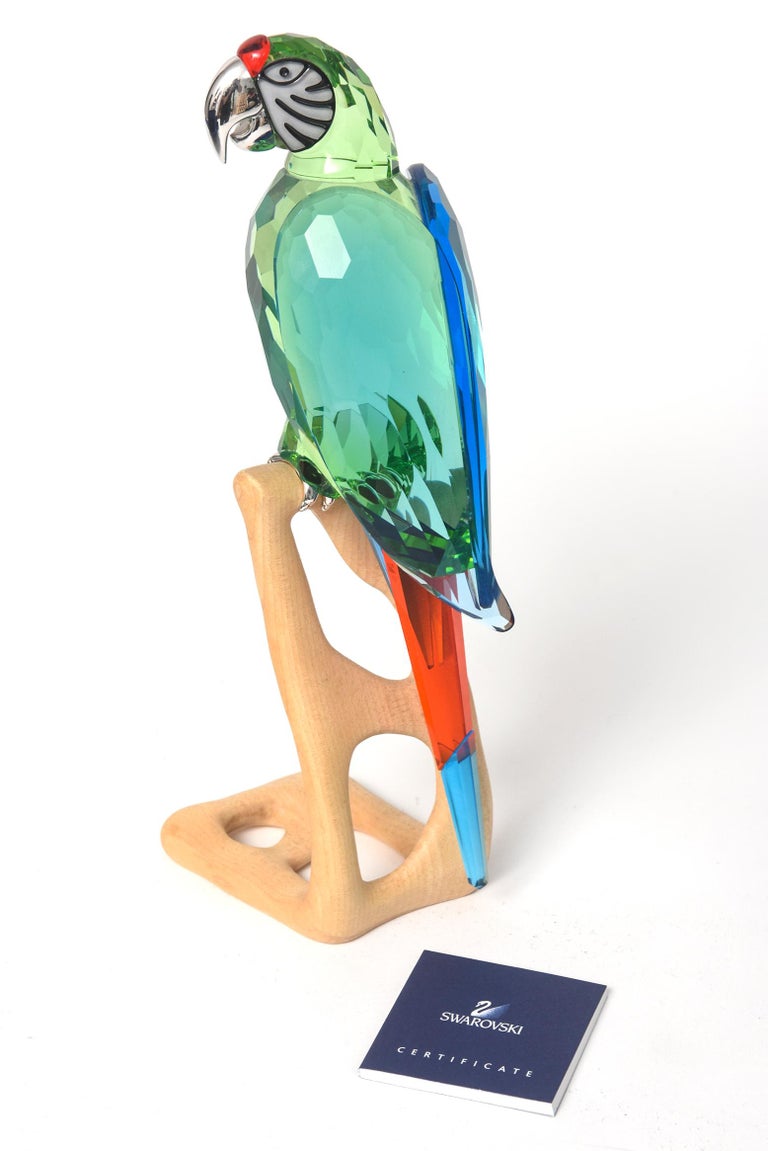 Swarovski Crystal Macaw Chrome Green Large Parrot in Birds of Paradise  #685824 For Sale at 1stDibs