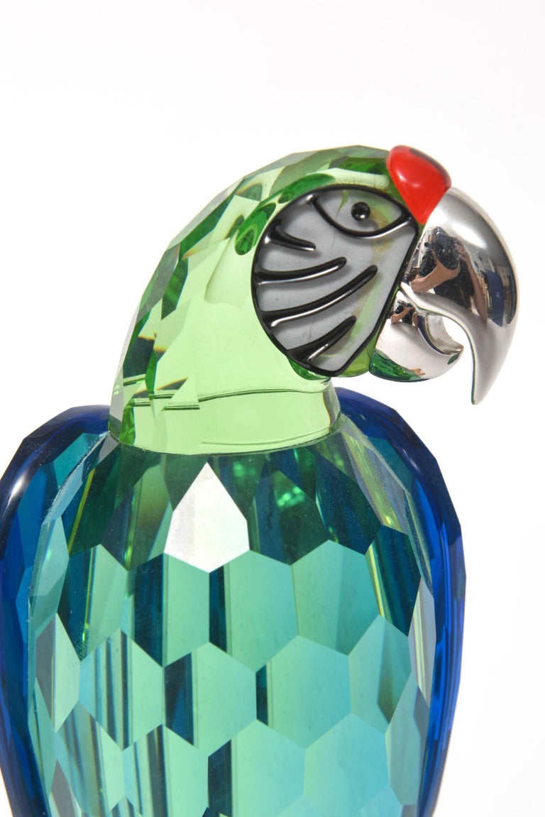 in | Swarovski-Kristall Vögeln Papagei 1stDibs swarovski im ast des großer Grüner bei Paradieses #685824 auf papageien Chrom Macaw Angebot