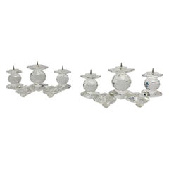 Swarovski Crystal Pair of  Large Candle Holders Candelabra