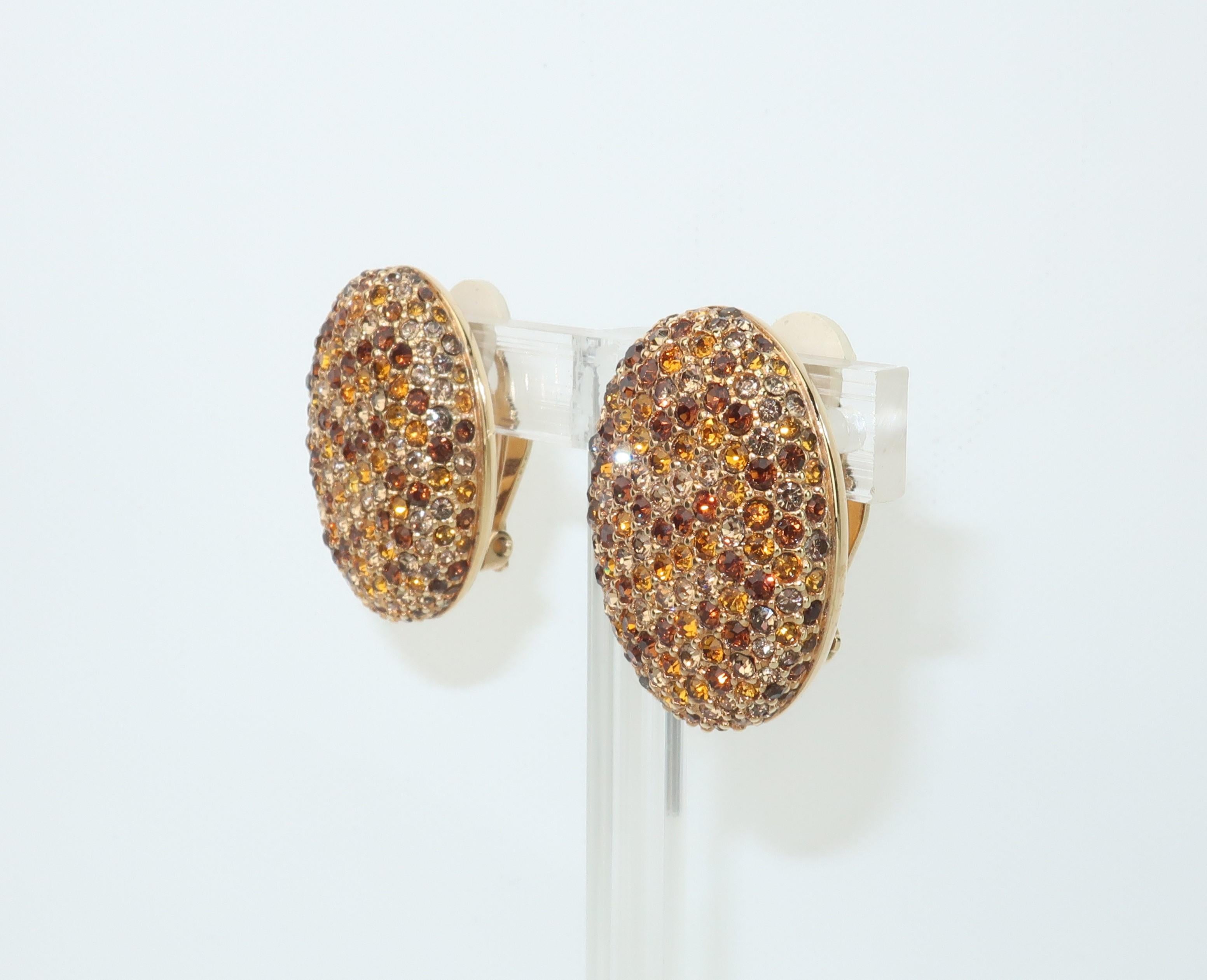 brown rhinestone earrings