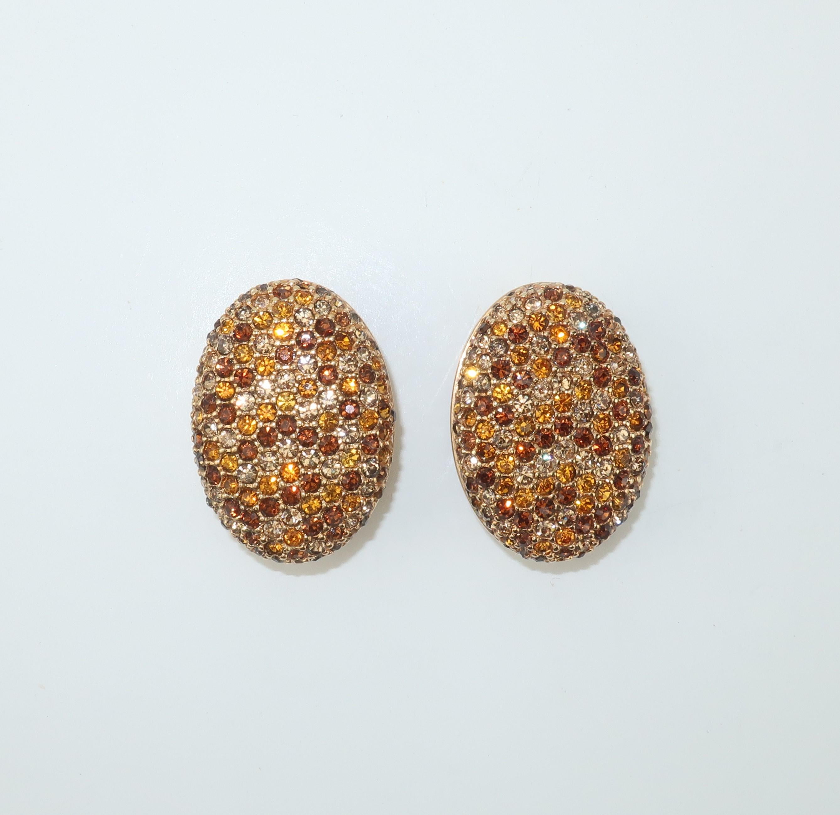 swarovski brown earrings