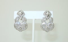 SWAROVSKI Crystal Rhinestone & Pearl Door Knocker Earrings