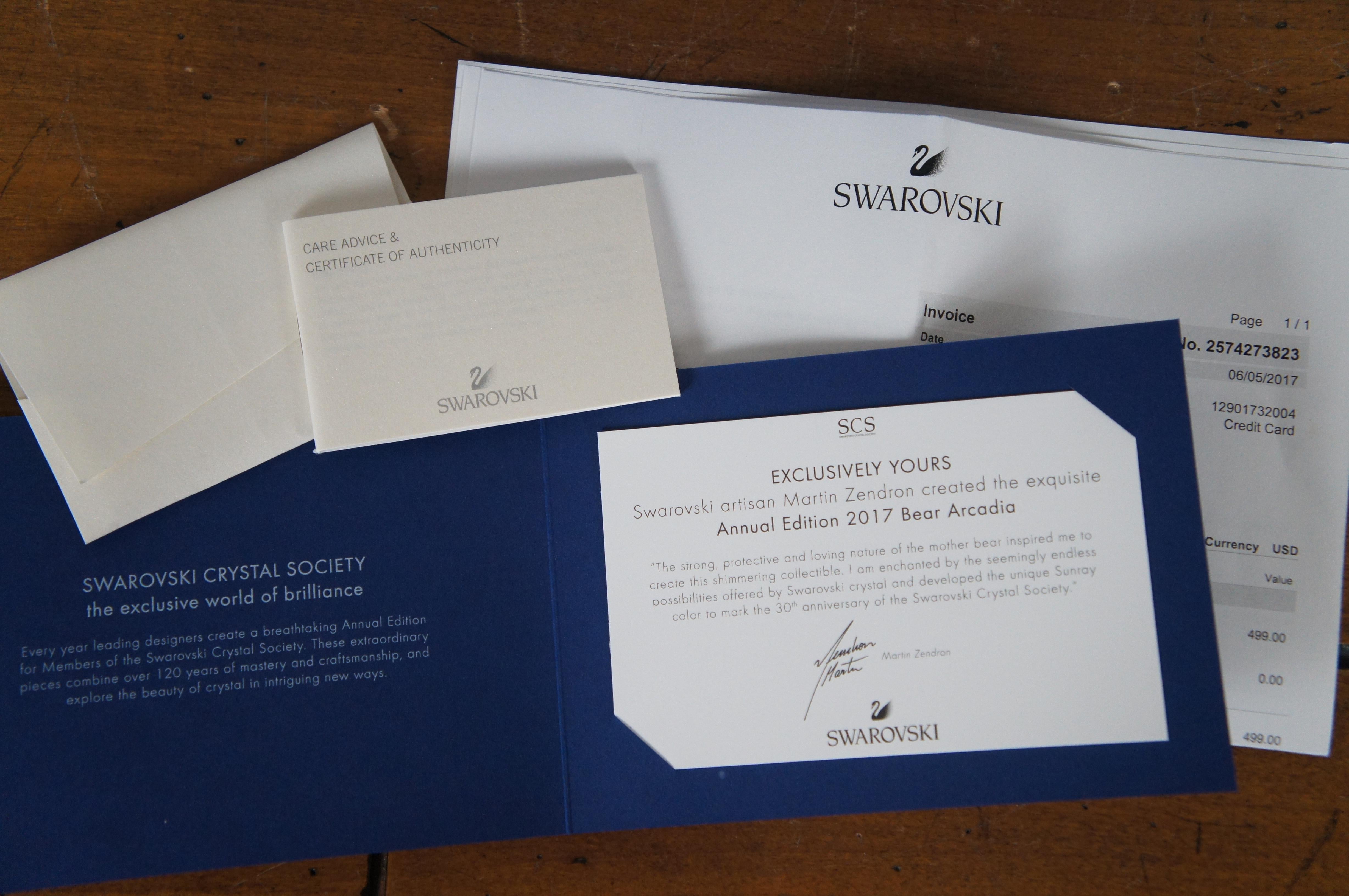 Swarovski Crystal SCS Annual Edition Arcadia Bear w COA Box 7