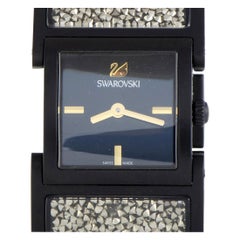 Swarovski Crystalline Bangle Black or Light Gold Tone Watch 5027136
