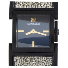 Swarovski Crystalline Bangle Black or Light Gold Tone Watch 5027136