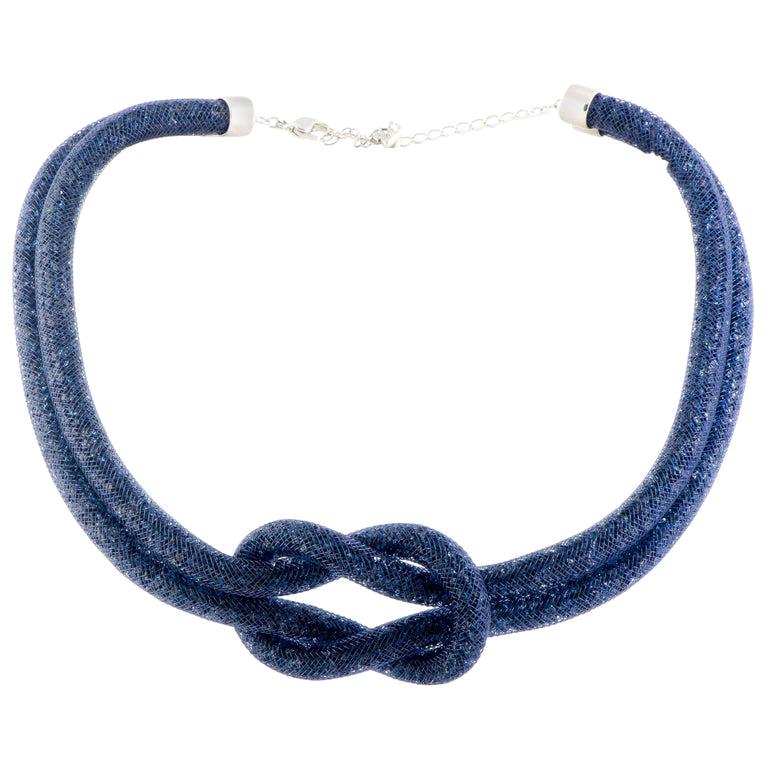Swarovski Crystals Stardust Blue Knot Necklace