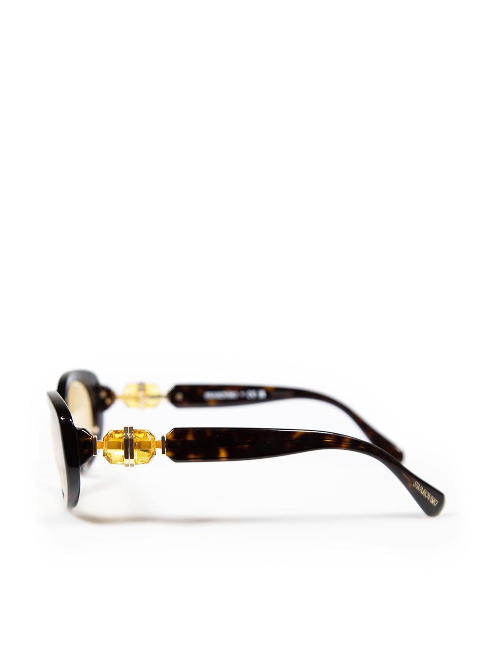 Women's Swarovski Dark Havana SK 6002 Oval Sunglasses For Sale