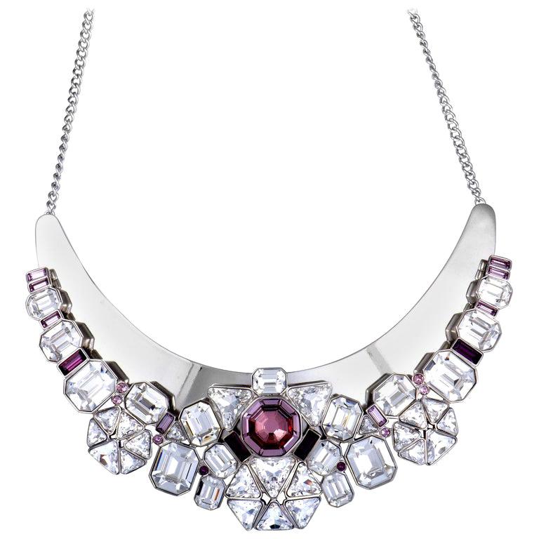 Swarovski Diana Clear and Pink Crystal Necklace