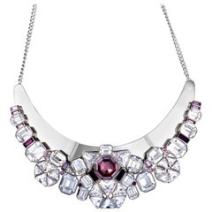 Swarovski Diana Clear and Pink Crystal Necklace