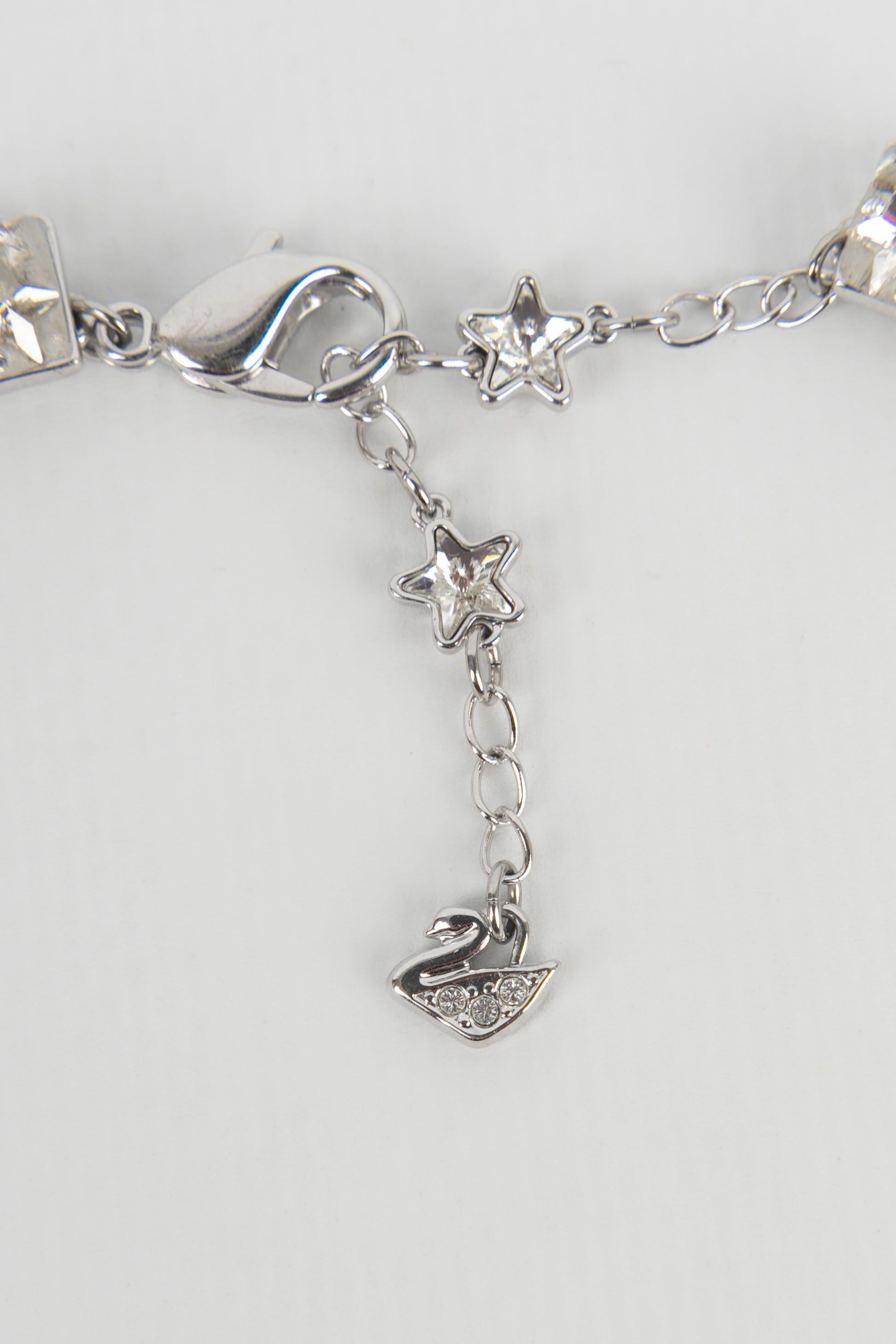 Swarovski Dickey Silvery Metal Necklace For Sale 4