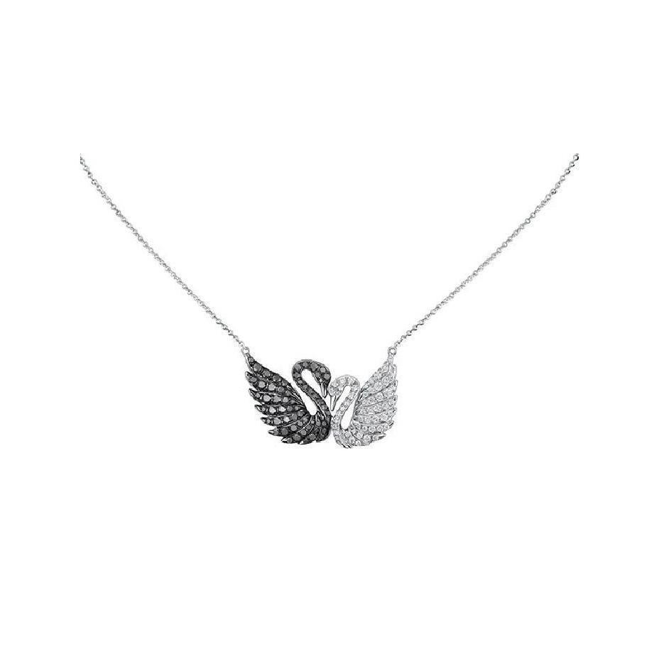 swarovski double swan necklace