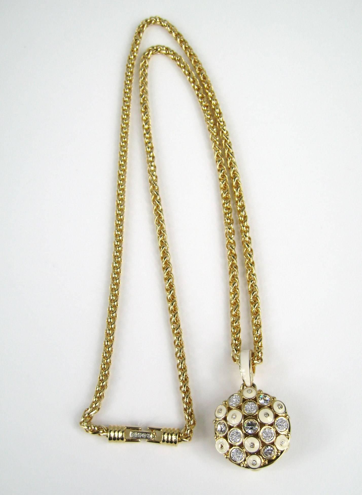  Swarovski Swarovski-Tropfen-Halskette mit Kristall- und Emaille-Anhänger, neu, nie getragen  im Zustand „Neu“ im Angebot in Wallkill, NY
