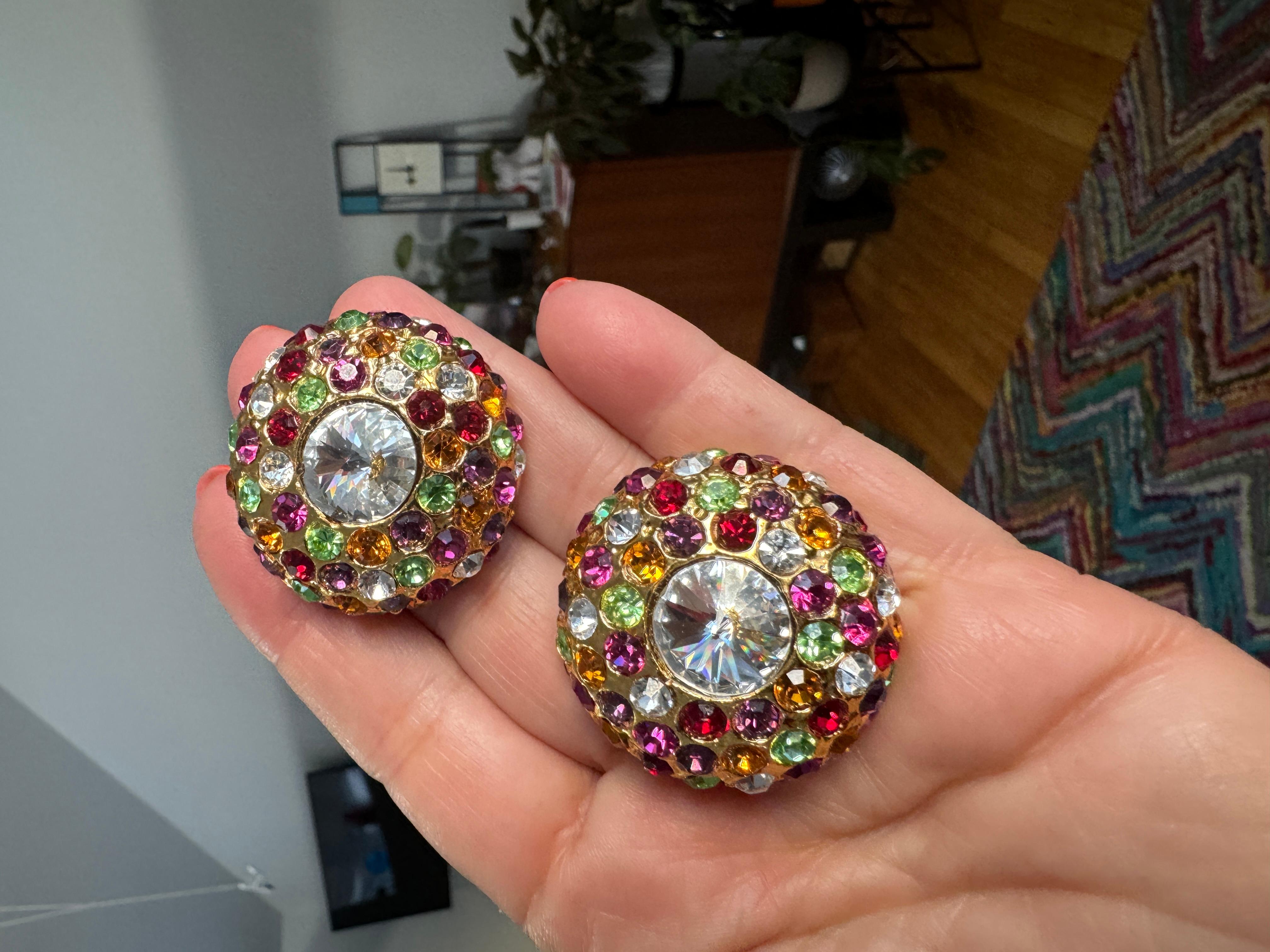 Swarovski EARRINGS Crystal arc-en-ciel - Nouveau stock ancien - années 1980 en vente 6