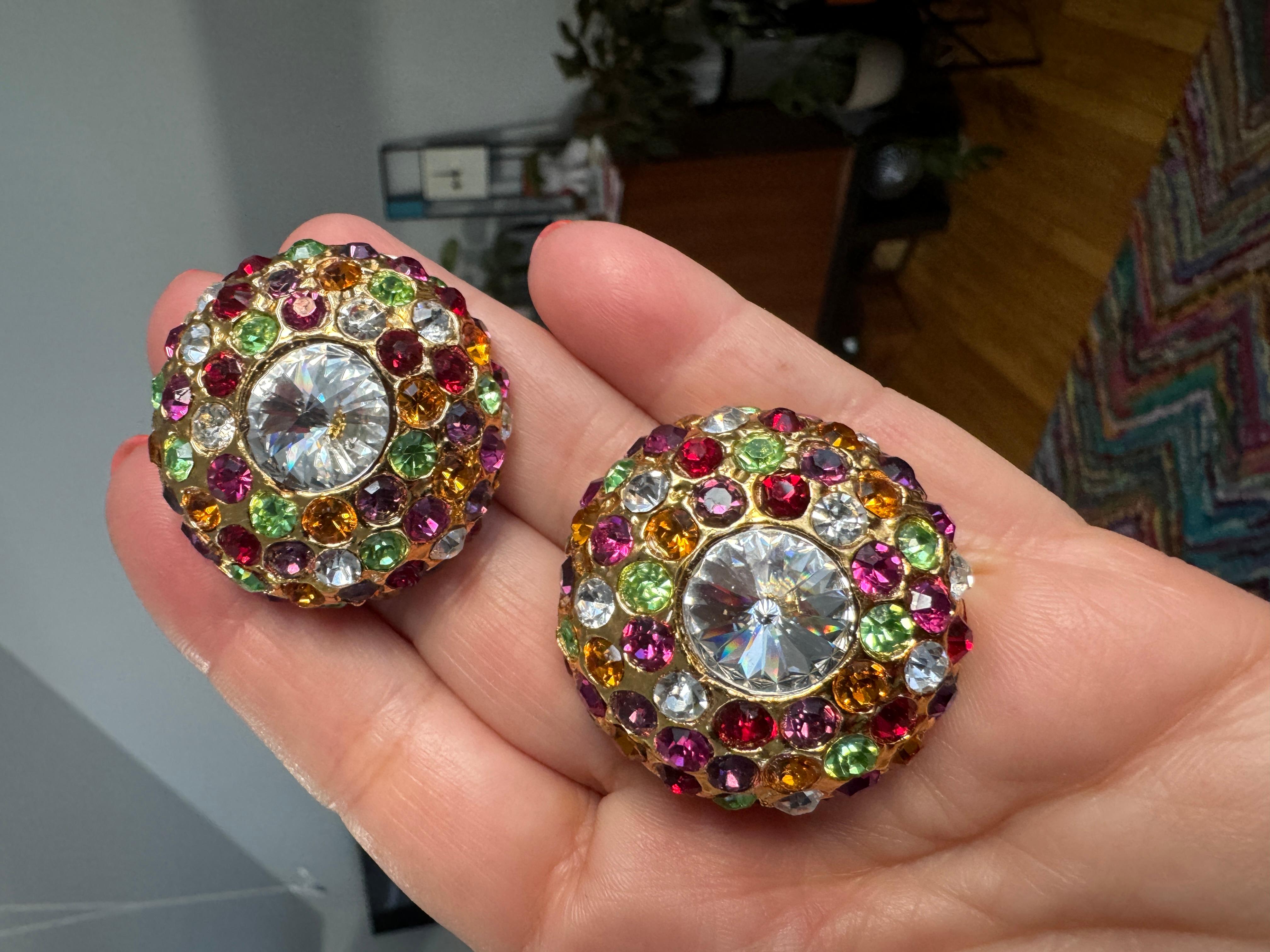 Swarovski EARRINGS Crystal arc-en-ciel - Nouveau stock ancien - années 1980 en vente 7