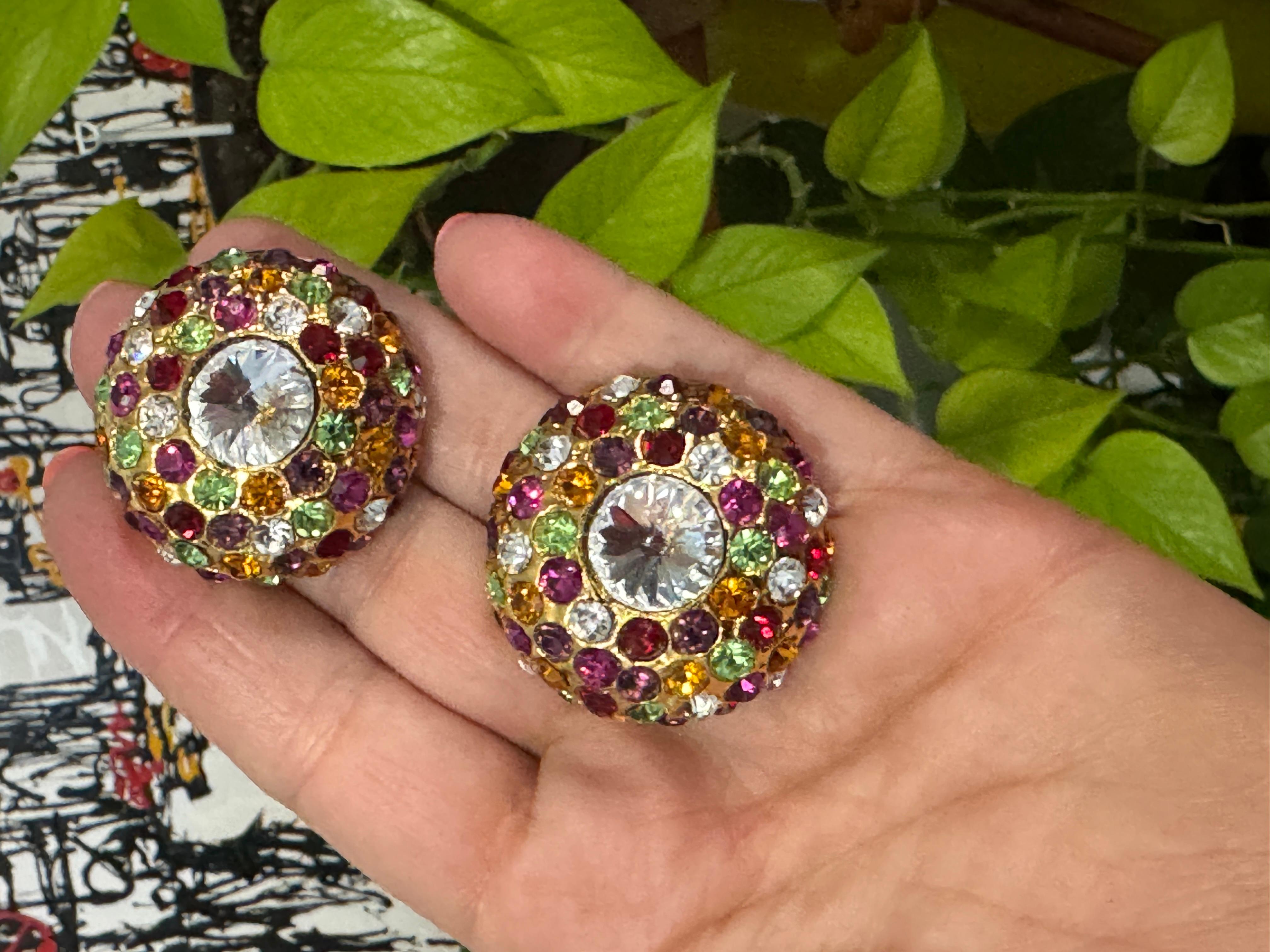 Swarovski EARRINGS Crystal arc-en-ciel - Nouveau stock ancien - années 1980 en vente 9