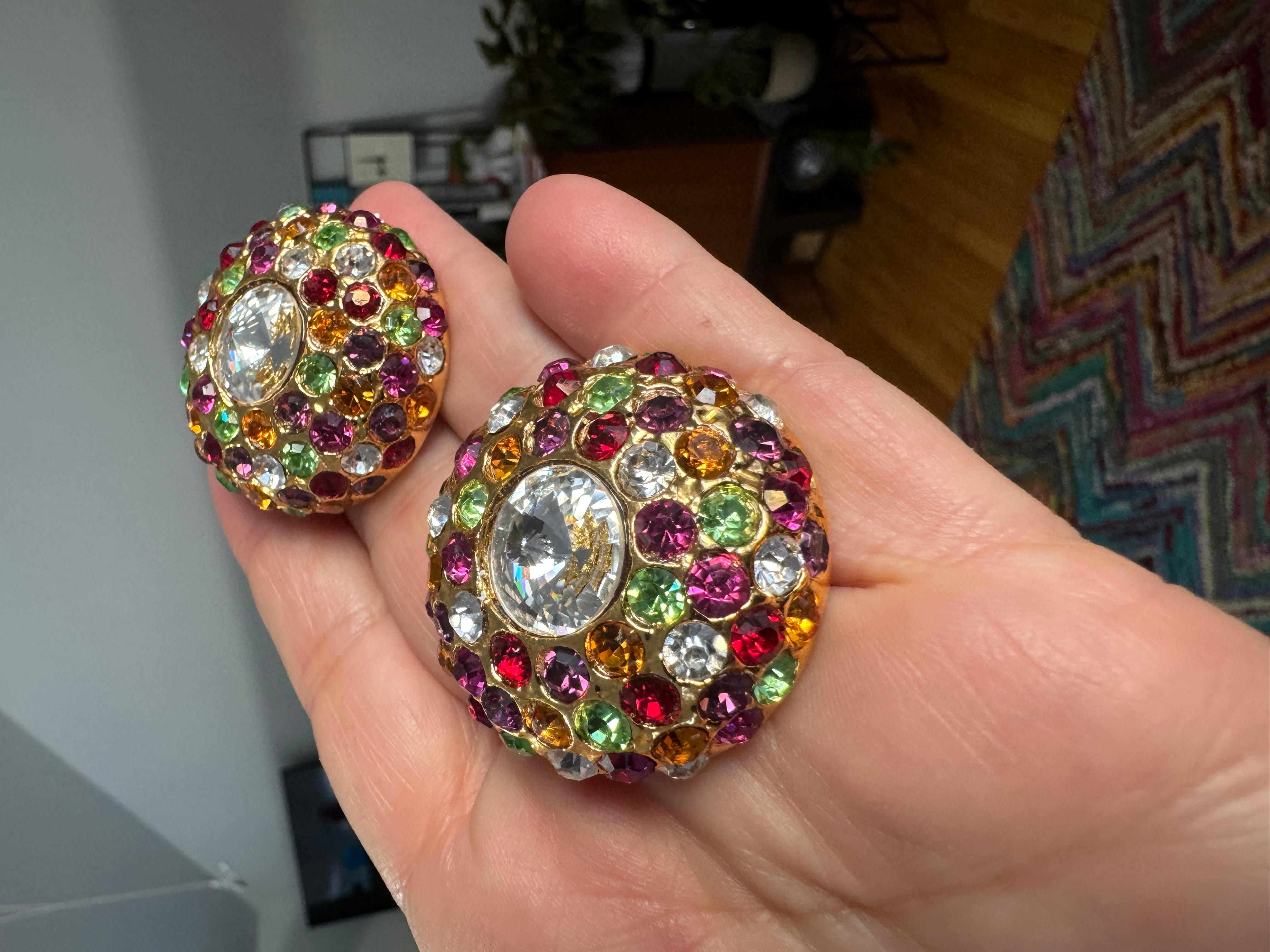 Swarovski EARRINGS Crystal arc-en-ciel - Nouveau stock ancien - années 1980 en vente 4