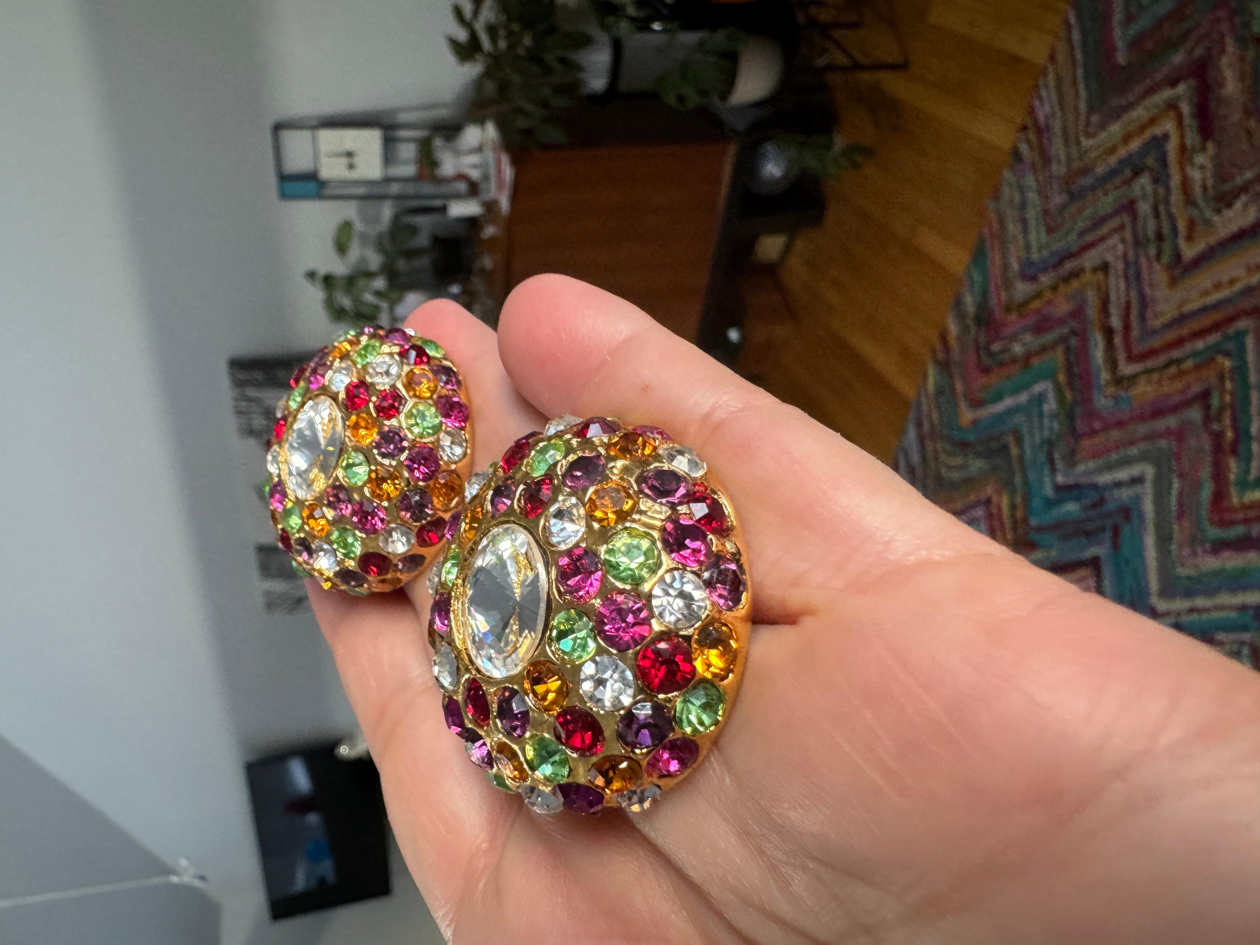 Swarovski EARRINGS Crystal arc-en-ciel - Nouveau stock ancien - années 1980 en vente 5