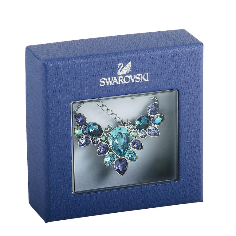 Swarovski Eglantine Multi-Color Crystal Cluster Necklace at 1stDibs | multi  colored crystal necklace