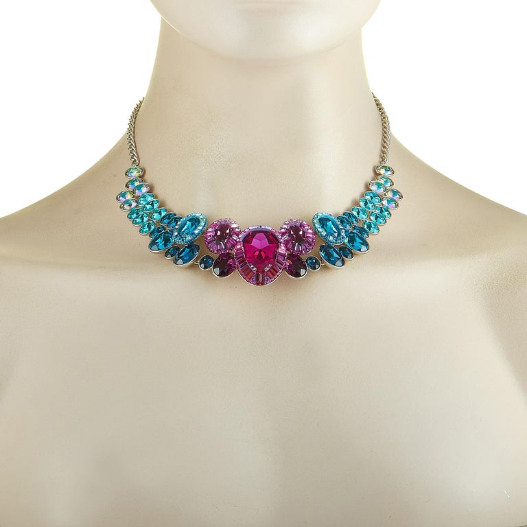 Swarovski Eminence Stainless Steel and Teal/Pink/Yellow Swarovski Crystal  Necklace at 1stDibs | swarovski eminence necklace, swarovski yellow  necklace, swarovski yellow crystal necklace