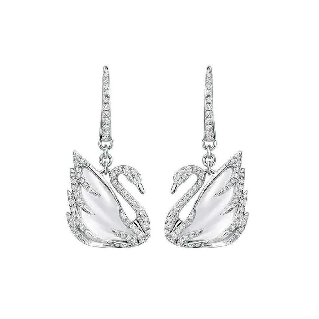 swarovski black swan earrings